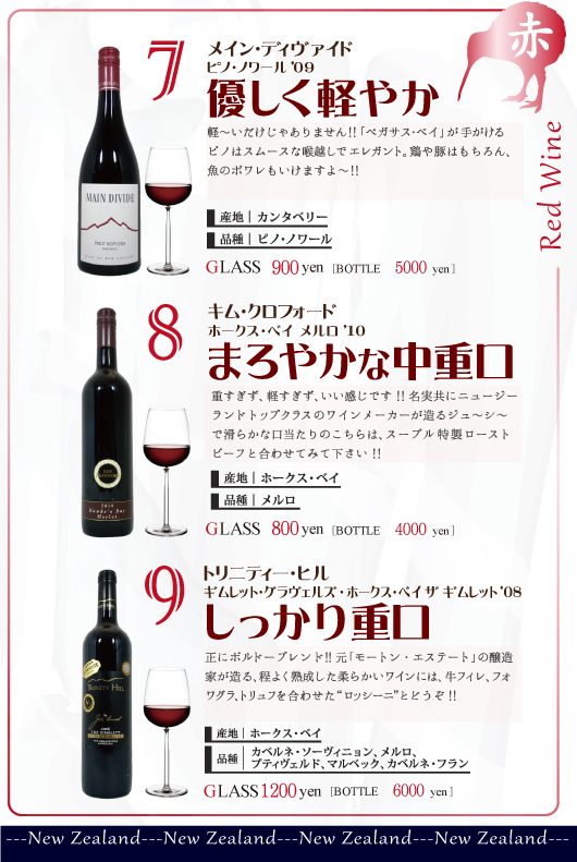 6月グラスワインリスト赤